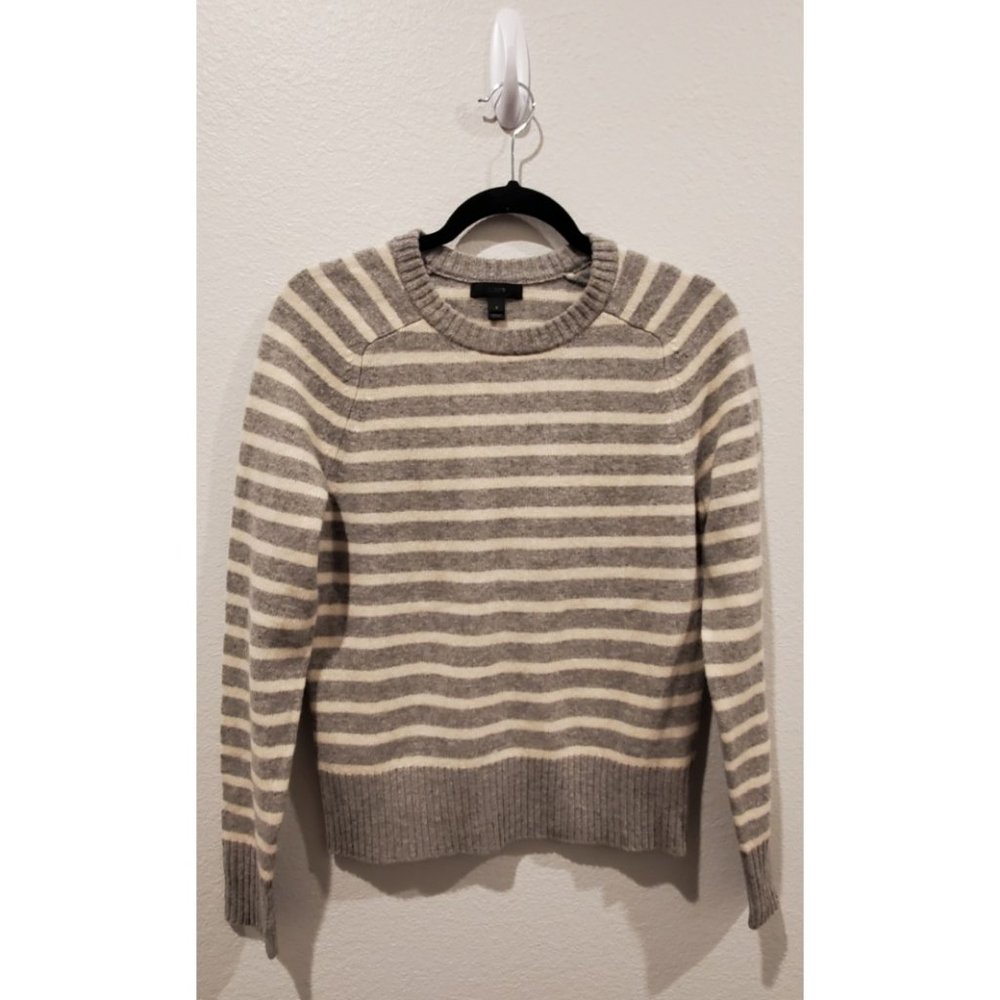 J. CREW Crewneck Striped Wool Sweater